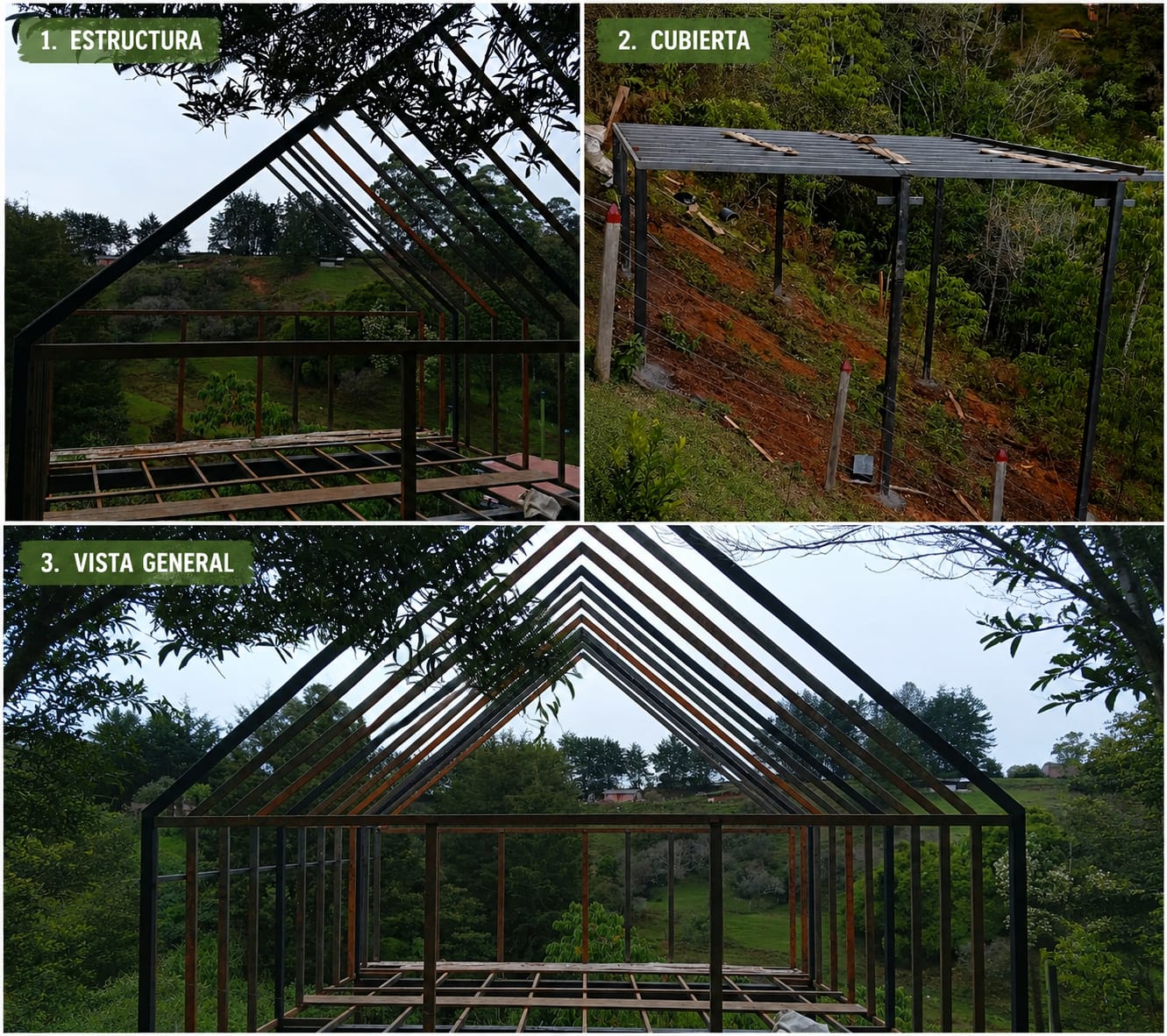 Cabaña en estructura metalica
